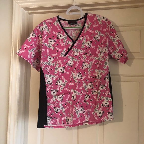 Tops - Woman’s dog print scrub top